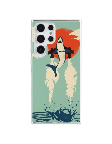 Coque Samsung Galaxy S23 Ultra 5G Requin Avion Volant - Jay Fleck