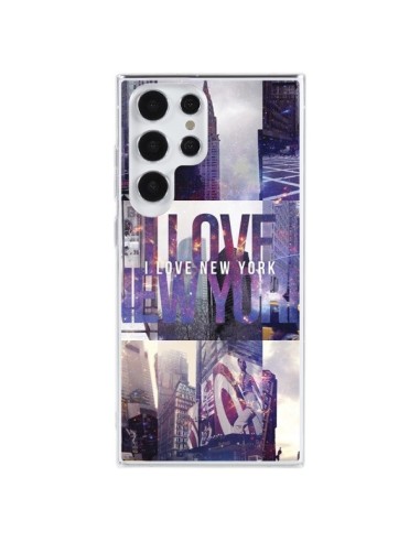 Coque Samsung Galaxy S23 Ultra 5G I love New Yorck City violet - Javier Martinez