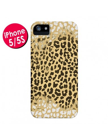 Coque Leopard Golden Or Doré pour iPhone 5 et 5S - Mary Nesrala