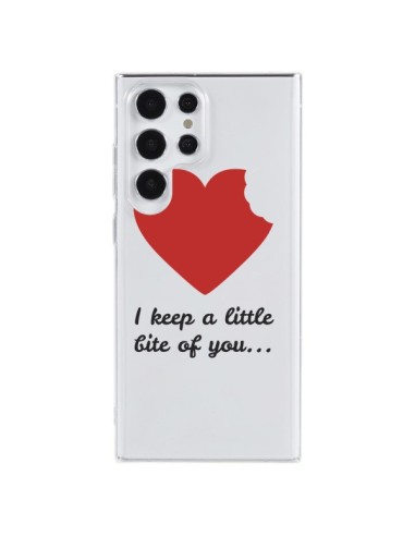 Coque Samsung Galaxy S23 Ultra 5G I keep a little bite of you Love Heart Amour Transparente - Julien Martinez