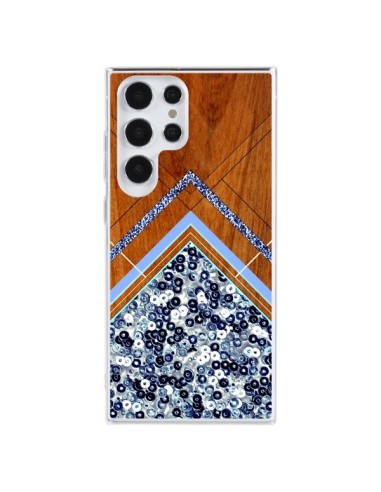 Samsung Galaxy S23 Ultra 5G Case Sequin Geometry Wood Aztec Tribal - Jenny Mhairi