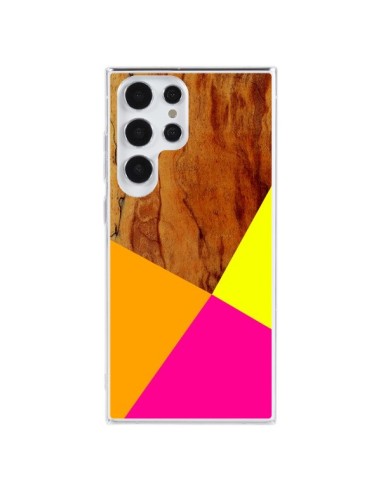 Samsung Galaxy S23 Ultra 5G Case Wooden Colour Block Wood Aztec Tribal - Jenny Mhairi
