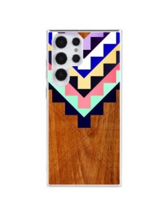 Coque Samsung Galaxy S23 Ultra 5G Wooden Tribal Bois...