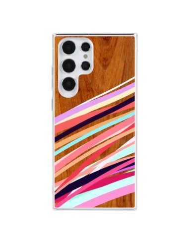 Cover Samsung Galaxy S23 Ultra 5G Wooden Waves Coral Legno Azteque Aztec Tribal - Jenny Mhairi