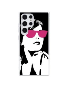 Coque Samsung Galaxy S23 Ultra 5G Fille Lunettes Roses -...