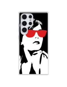 Coque Samsung Galaxy S23 Ultra 5G Fille Lunettes Rouges -...