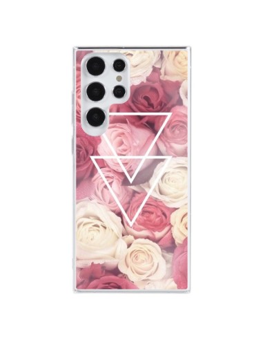 Samsung Galaxy S23 Ultra 5G Case Pink Triangles Flowers - Jonathan Perez
