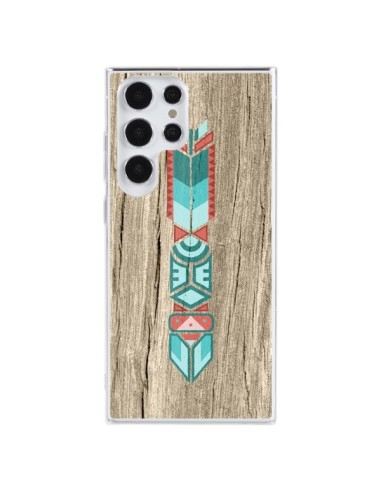 Coque Samsung Galaxy S23 Ultra 5G Totem Tribal Azteque Bois Wood - Jonathan Perez