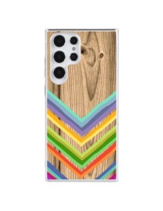 Samsung Galaxy S23 Ultra 5G Case Tribal Aztec Wood Wood -...