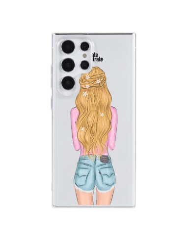 Cover Samsung Galaxy S23 Ultra 5G Blonde Don't Care Bionda Trasparente - kateillustrate