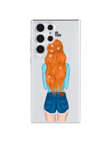Coque Samsung Galaxy S23 Ultra 5G Red Hair Don't Care Rousse Transparente - kateillustrate