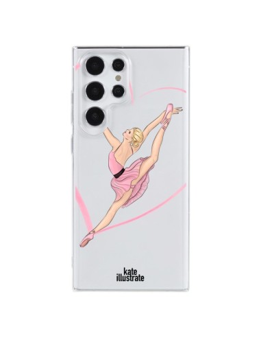 Cover Samsung Galaxy S23 Ultra 5G Ballerina Salto Danza Trasparente - kateillustrate