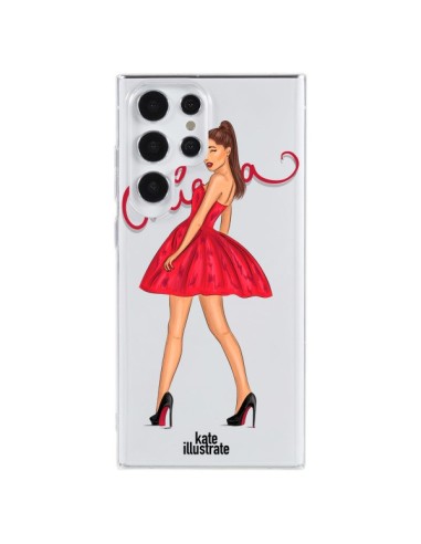 Coque Samsung Galaxy S23 Ultra 5G Ariana Grande Chanteuse Singer Transparente - kateillustrate