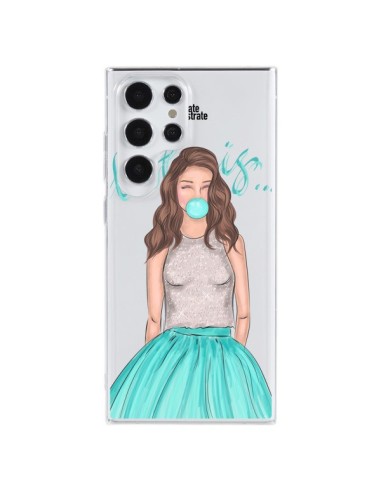 Coque Samsung Galaxy S23 Ultra 5G Bubble Girls Tiffany Bleu Transparente - kateillustrate