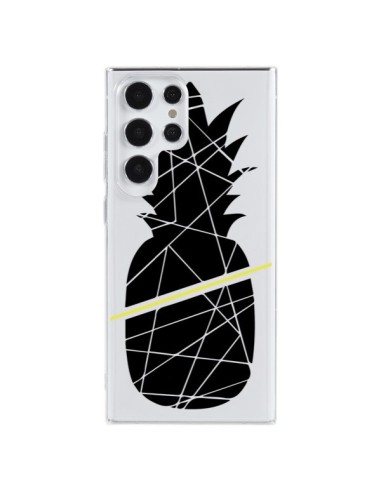 Coque Samsung Galaxy S23 Ultra 5G Ananas Noir Transparente - Koura-Rosy Kane