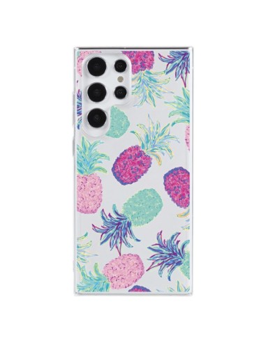 Coque Samsung Galaxy S23 Ultra 5G Ananas Pineapple Fruit Ete Summer Transparente - Lisa Argyropoulos