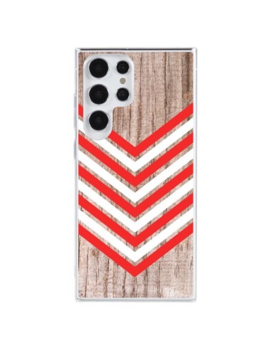 Samsung Galaxy S23 Ultra 5G Case Tribal Aztec Wood Wood Arrow Red White - Laetitia