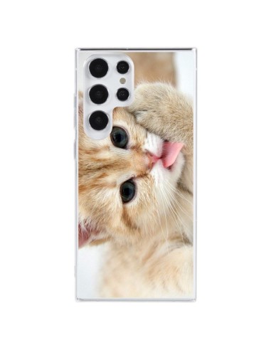 Coque Samsung Galaxy S23 Ultra 5G Chat Cat Tongue - Laetitia