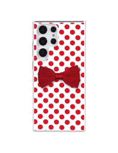 Coque Samsung Galaxy S23 Ultra 5G Noeud Papillon Rouge Girly Bow Tie - Laetitia