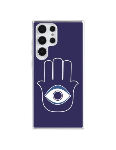 Samsung Galaxy S23 Ultra 5G Case Hand of Fatima  Eye Blue - Laetitia