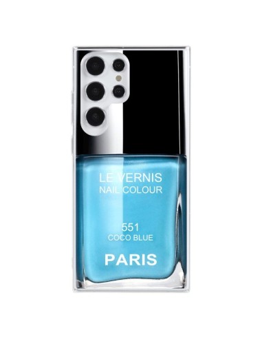 Coque Samsung Galaxy S23 Ultra 5G Vernis Paris Coco Blue Bleu - Laetitia