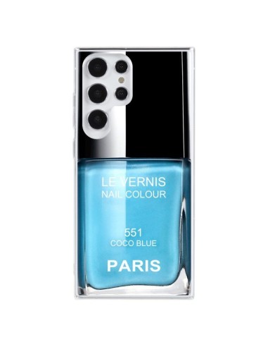 Samsung Galaxy S23 Ultra 5G Case Nail polish Paris Coco Blue - Laetitia