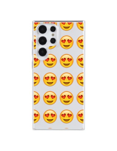 Coque Samsung Galaxy S23 Ultra 5G Love Amoureux Smiley Emoticone Emoji Transparente - Laetitia