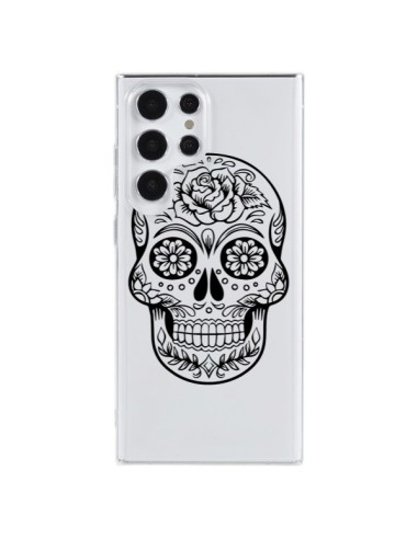 Samsung Galaxy S23 Ultra 5G Case Skull Messicano Black Clear - Laetitia