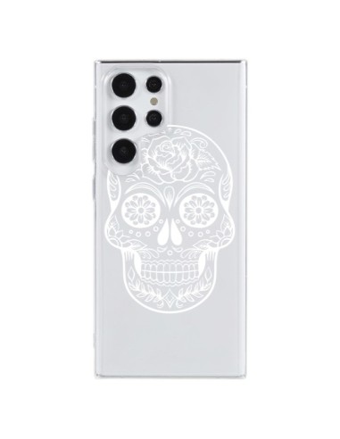 Samsung Galaxy S23 Ultra 5G Case Skull Messicano White Clear - Laetitia