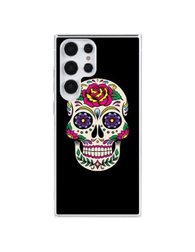 Coque Samsung Galaxy S23 Ultra 5G Tête de Mort Mexicaine Multicolore Noir - Laetitia