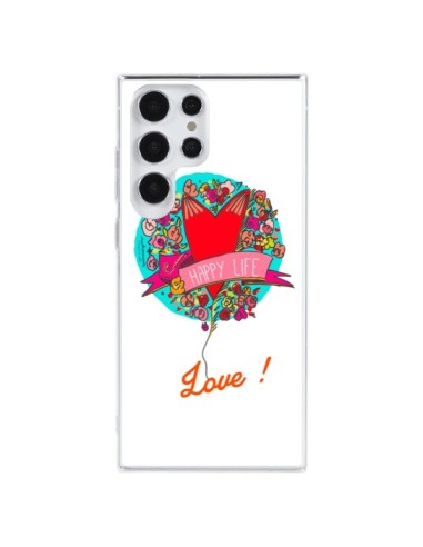 Coque Samsung Galaxy S23 Ultra 5G Love Happy Life - Leellouebrigitte