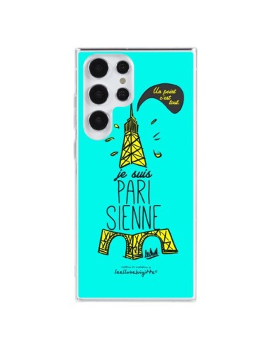 Coque Samsung Galaxy S23 Ultra 5G Je suis Parisienne La Tour Eiffel Bleu - Leellouebrigitte
