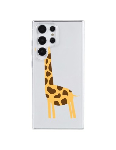 Cover Samsung Galaxy S23 Ultra 5G Giraffa Animale Savana Trasparente - Petit Griffin