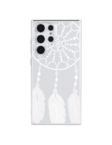 Coque Samsung Galaxy S23 Ultra 5G Attrape Rêves Blanc Dreamcatcher Transparente - Petit Griffin