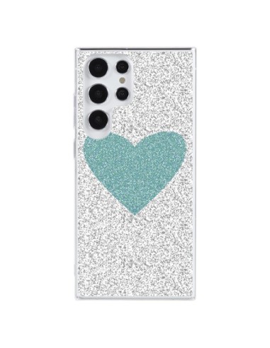 Cover Samsung Galaxy S23 Ultra 5G Cuore Blu Verde Argento Amore - Mary Nesrala