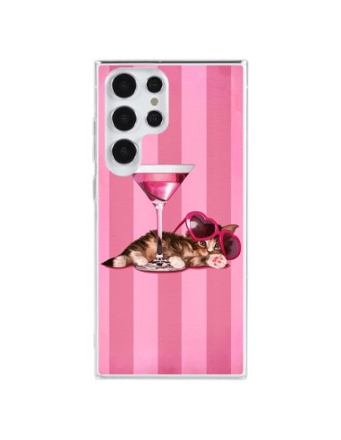 Coque Samsung Galaxy S23 Ultra 5G Chaton Chat Kitten Cocktail Lunettes Coeur - Maryline Cazenave