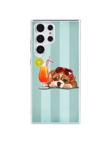 Coque Samsung Galaxy S23 Ultra 5G Chien Dog Cocktail Lunettes Coeur - Maryline Cazenave