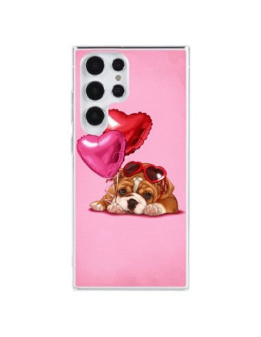 Coque Samsung Galaxy S23 Ultra 5G Chien Dog Lunettes Coeur Ballon - Maryline Cazenave