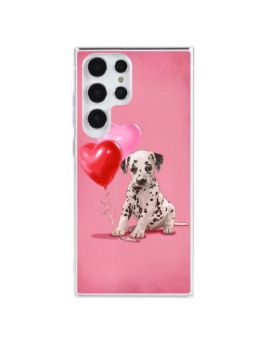 Coque Samsung Galaxy S23 Ultra 5G Chien Dog Dalmatien Ballon Coeur - Maryline Cazenave