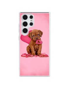 Coque Samsung Galaxy S23 Ultra 5G Chien Dog Gateau Coeur...