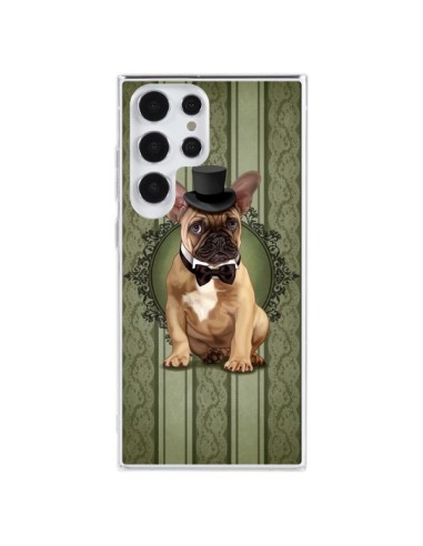 Coque Samsung Galaxy S23 Ultra 5G Chien Dog Bulldog Noeud Papillon Chapeau - Maryline Cazenave