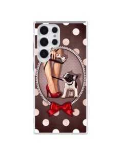 Samsung Galaxy S23 Ultra 5G Case Lady Jambes Dog Polka...