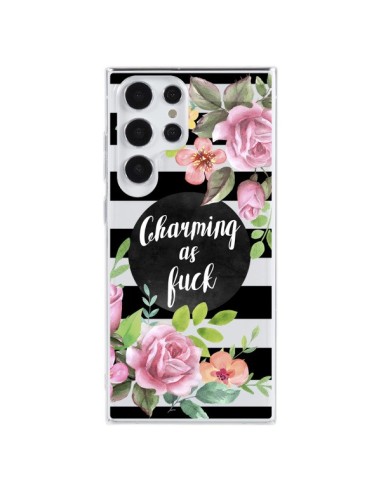 Cover Samsung Galaxy S23 Ultra 5G Charming as Fuck Fioris Trasparente - Maryline Cazenave