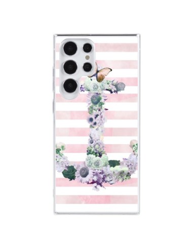Samsung Galaxy S23 Ultra 5G Case Ancora Marina Pink Flowers - Monica Martinez