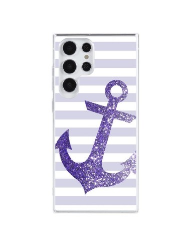 Coque Samsung Galaxy S23 Ultra 5G Ancre Violet Navire - Monica Martinez