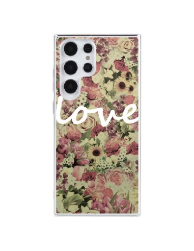Coque Samsung Galaxy S23 Ultra 5G Love Blanc Flower - Monica Martinez