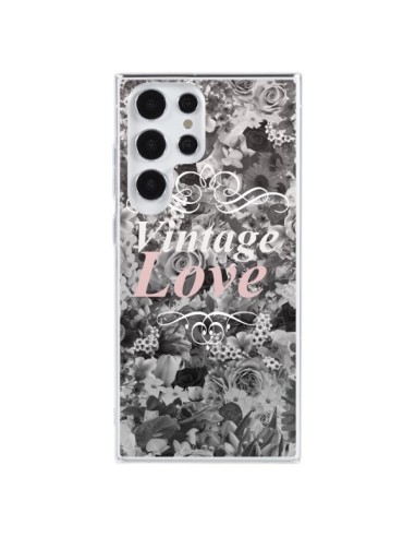 Samsung Galaxy S23 Ultra 5G Case Vintage Love Black Flowers - Monica Martinez