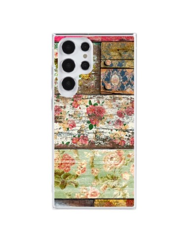 Samsung Galaxy S23 Ultra 5G Case Lady Rococo Wood Flowers - Maximilian San