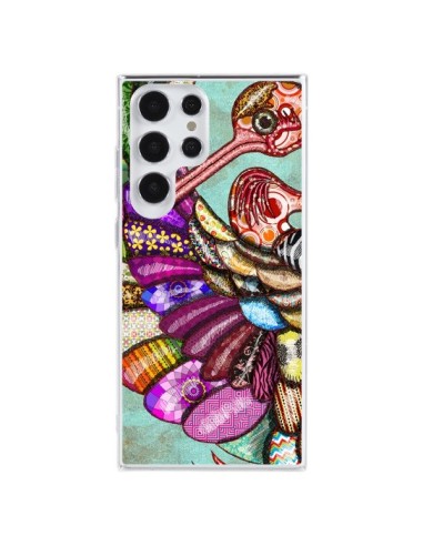 Coque Samsung Galaxy S23 Ultra 5G Paon Multicolore Eco Bird - Maximilian San