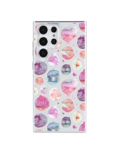 Coque Samsung Galaxy S23 Ultra 5G Big Watery Dots Pink - Ninola Design